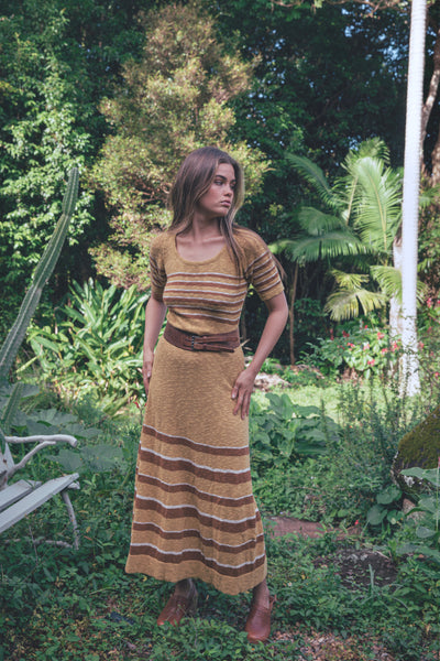 Joni Dress ~ Mustard – Golden Brown The Label