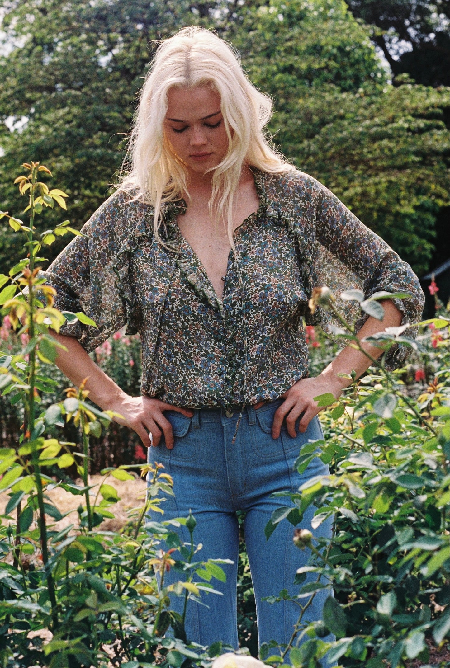 Valley Blouse Silk ~ Lilac Floral