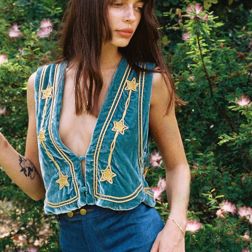 
                  
                    Lone Star Velvet Vest ~ Teal
                  
                