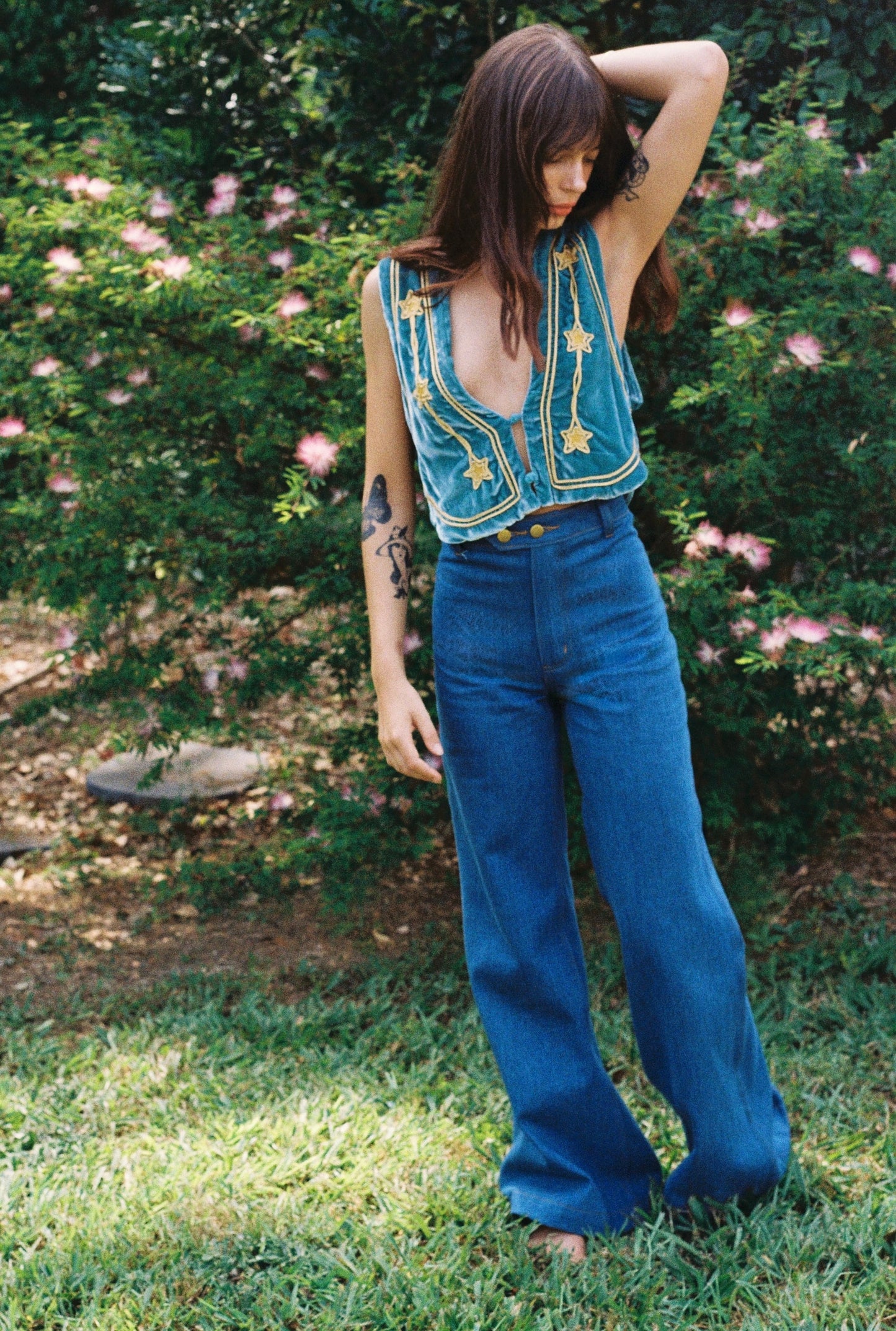 Lone Star Velvet Vest ~ Teal