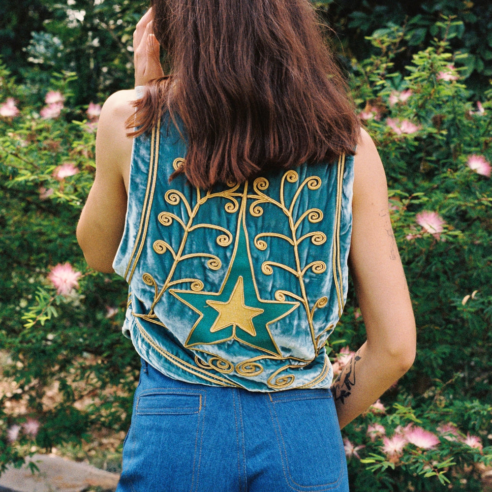 
                  
                    Lone Star Velvet Vest ~ Teal
                  
                