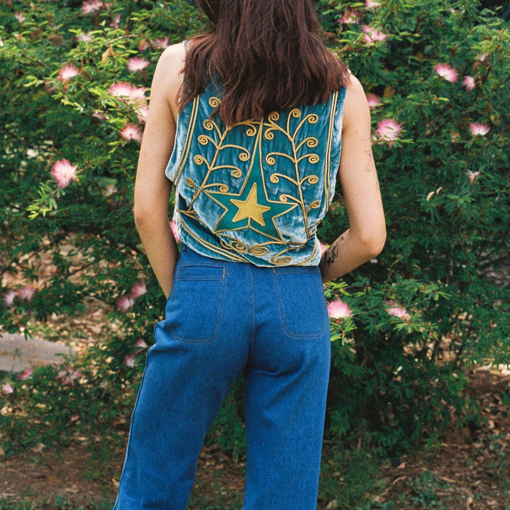 
                  
                    Lone Star Velvet Vest ~ Teal
                  
                