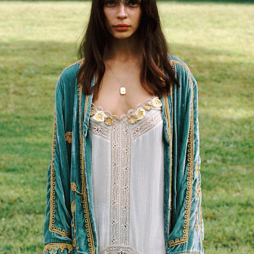 Midnight in the Garden Jacket ~ Teal