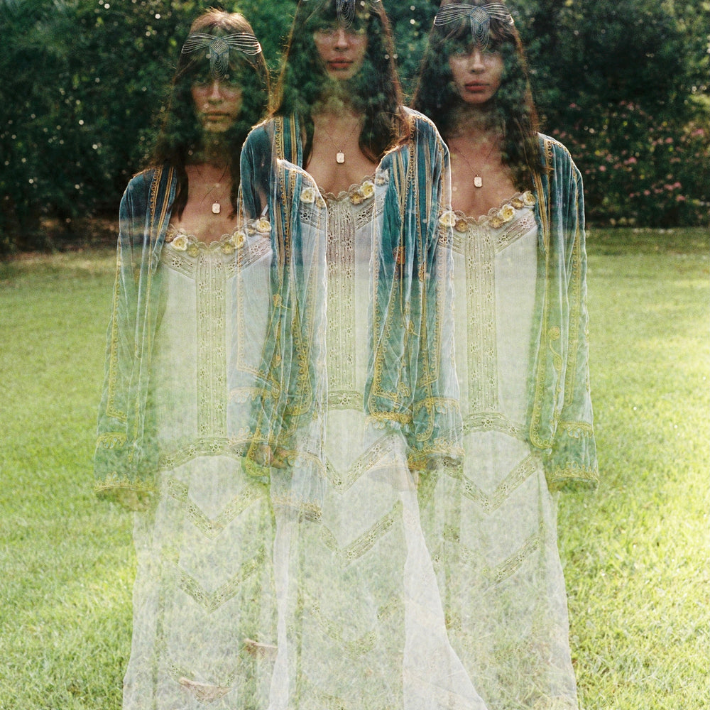 
                  
                    Midnight in the Garden Jacket ~ Teal
                  
                