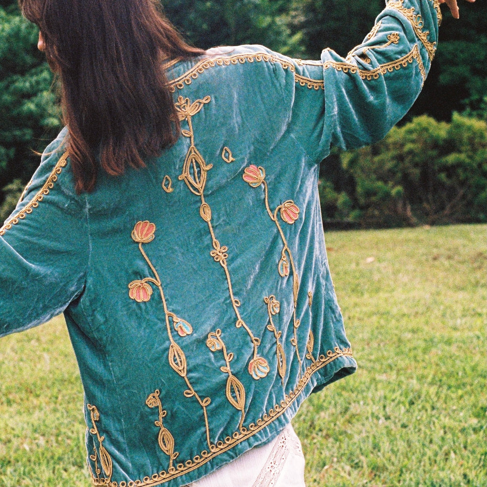 Midnight in the Garden Jacket ~ Teal