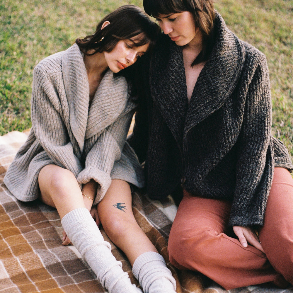 
                  
                    The Village Cardigan ~ Dark marle
                  
                