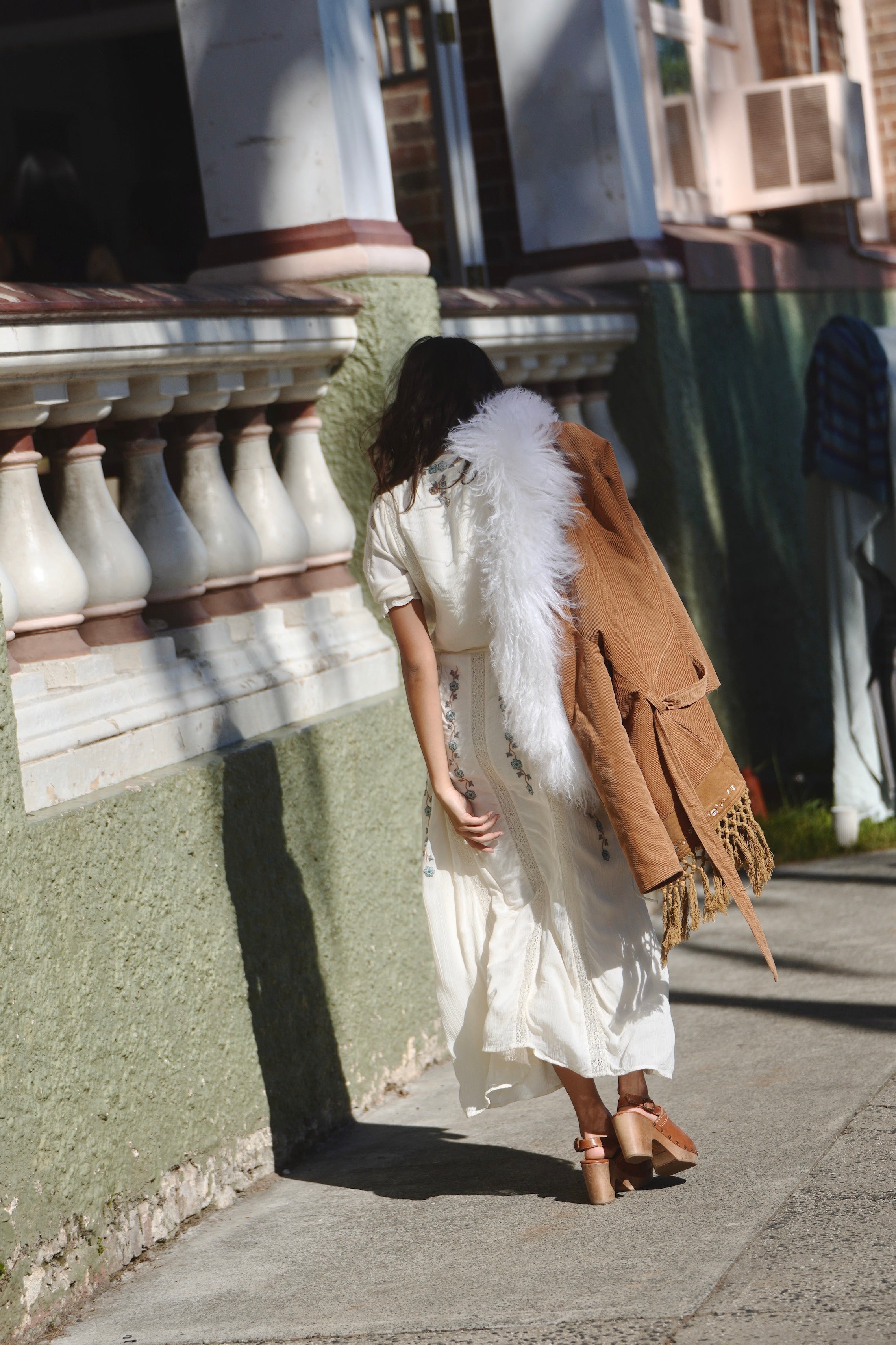 Hennessey Dress ~ Creme – Golden Brown The Label
