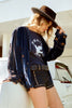 Midnight in the Garden Jacket ~ Navy blue / black