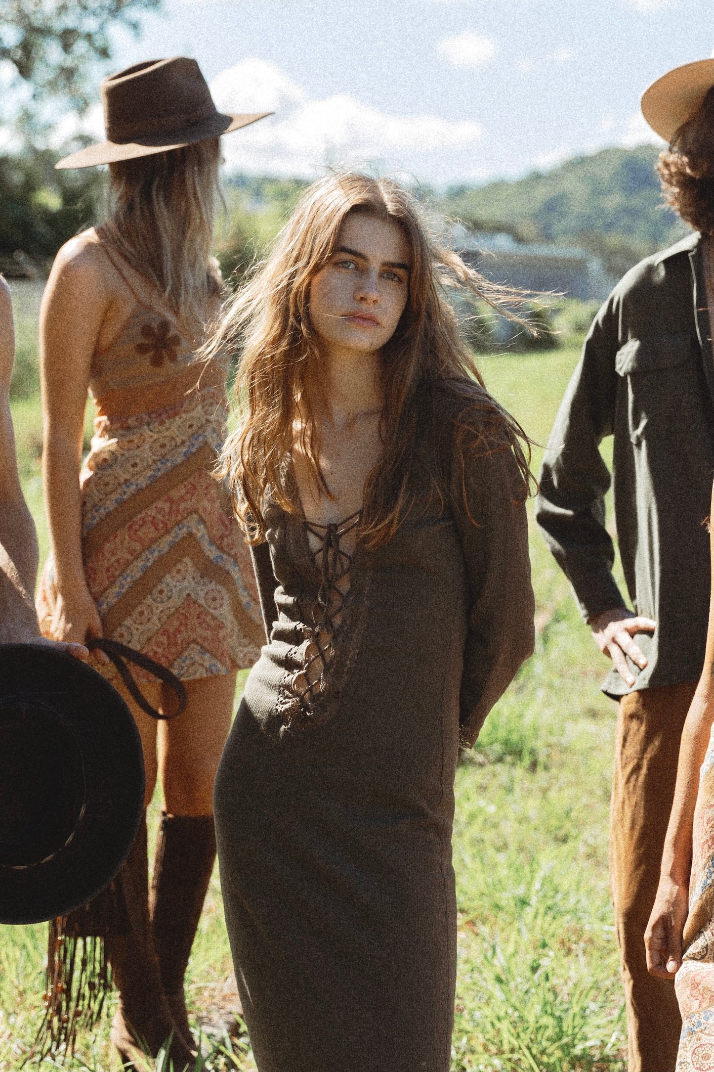 golden brown the label dress Lady Blue Knit Dress Golden Brown The Label