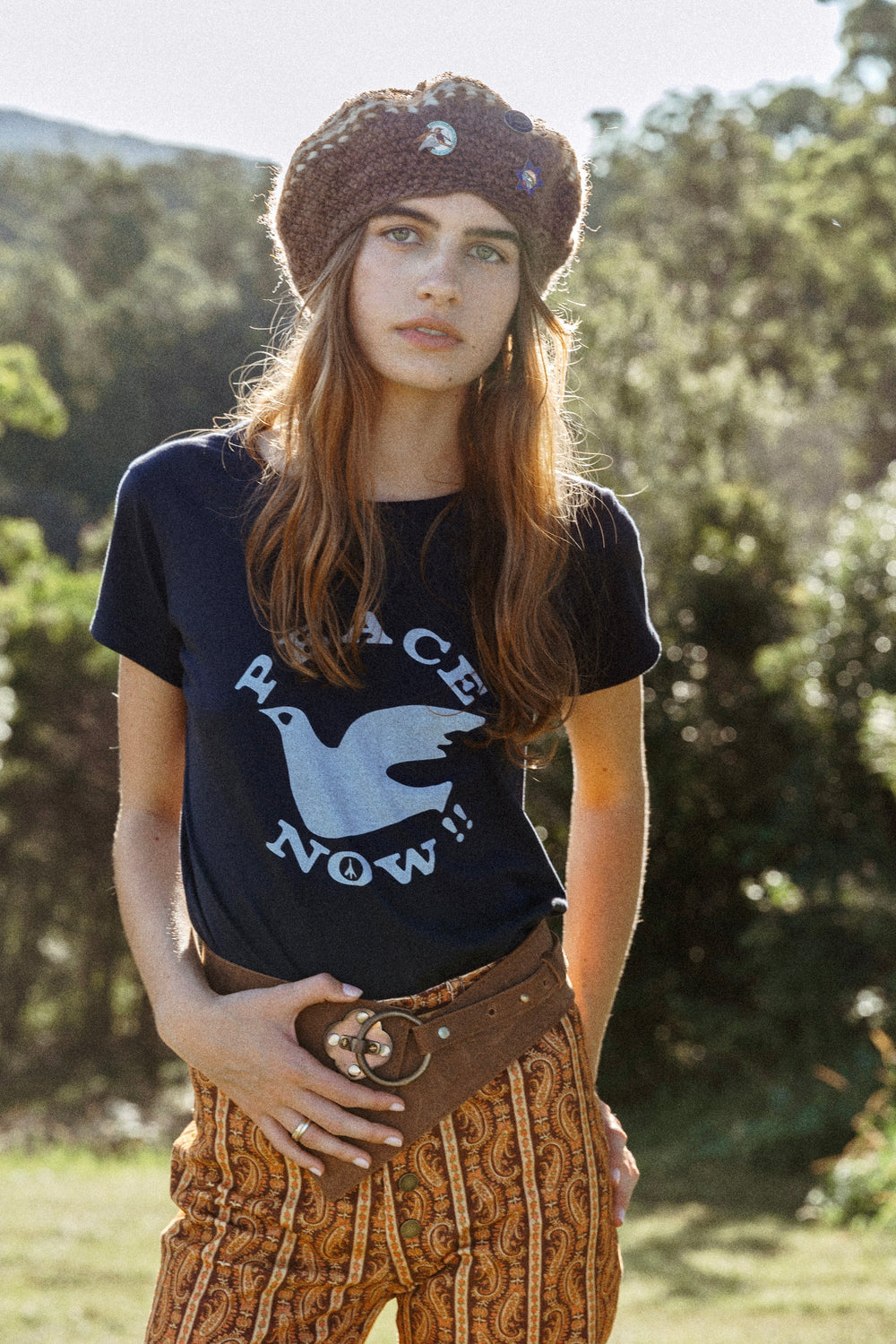 Peace Now Tee ~ Navy