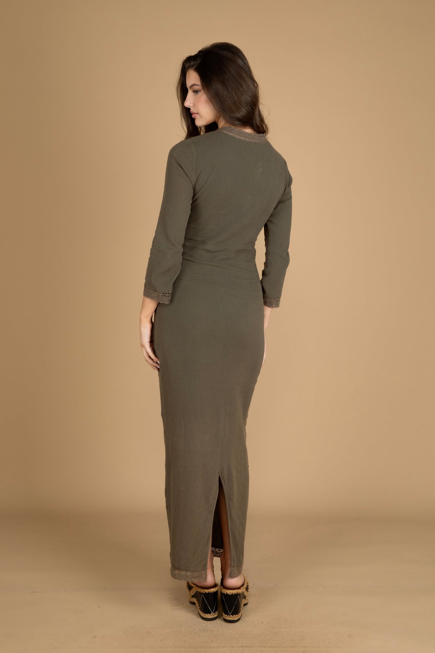 Redwood Dress ~ Charcoal Golden Brown The Label Redwood Dress ~ Charcoal Golden Brown The Label
