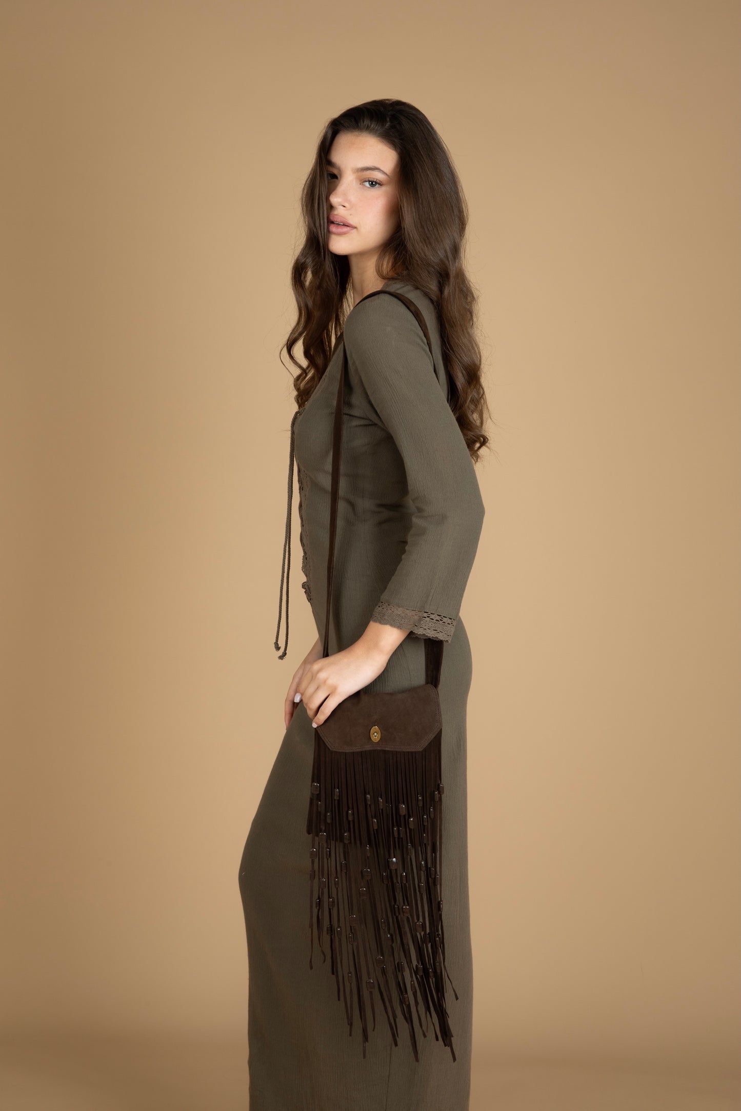 Redwood Dress ~ Charcoal Golden Brown The Label Redwood Dress ~ Charcoal Golden Brown The Label
