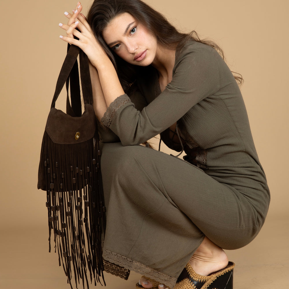 
                  
                    The Changeling Suede Bag ~ Chocolate
                  
                