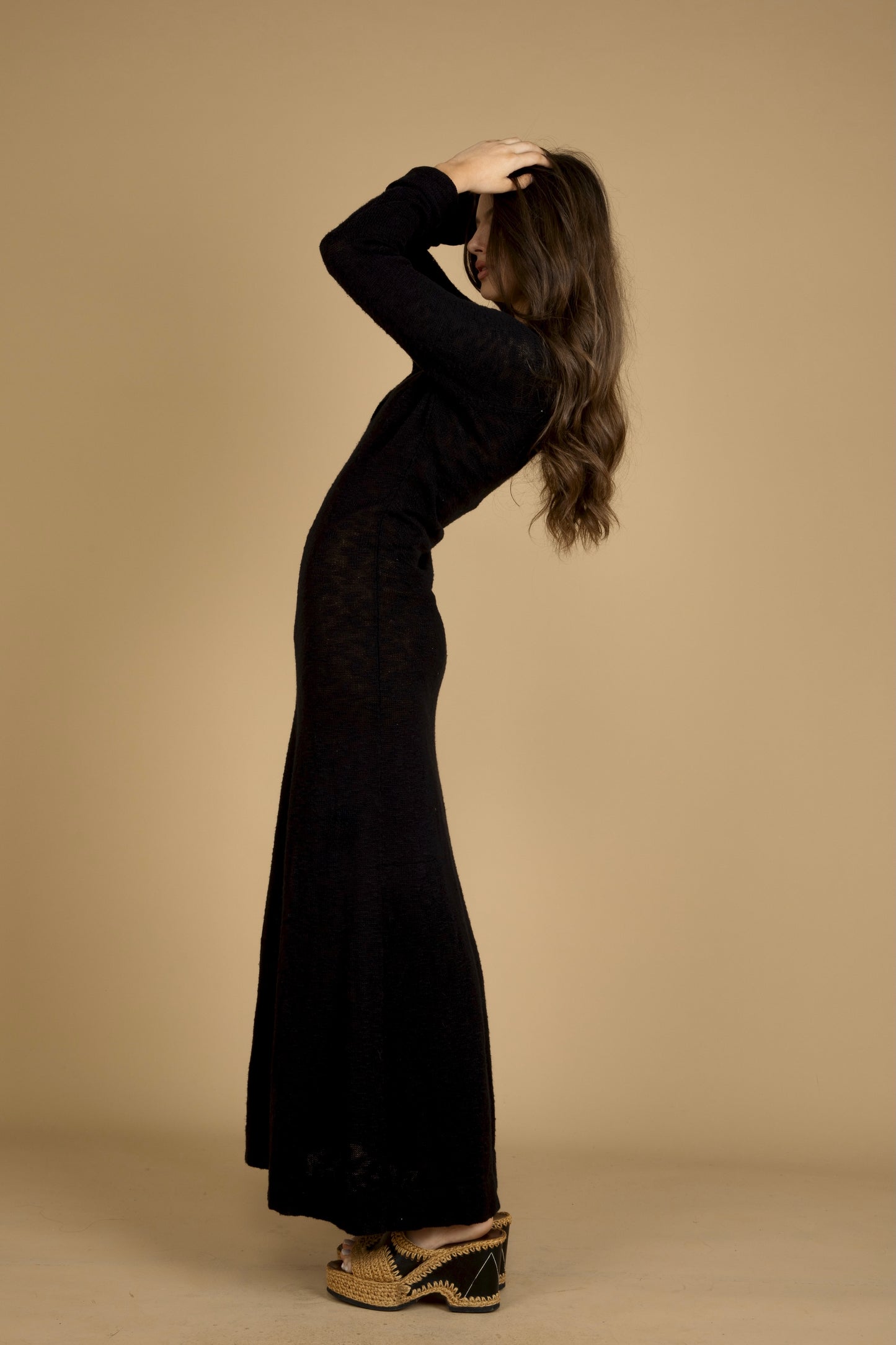 Lady Blue Knit Dress Golden Brown The Label Lady Blue Knit Dress Golden Brown The Label