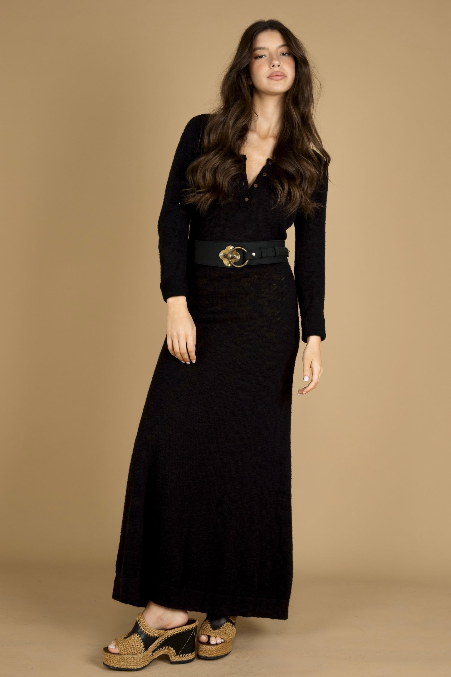Lady Blue Knit Dress Golden Brown The Label Lady Blue Knit Dress Golden Brown The Label