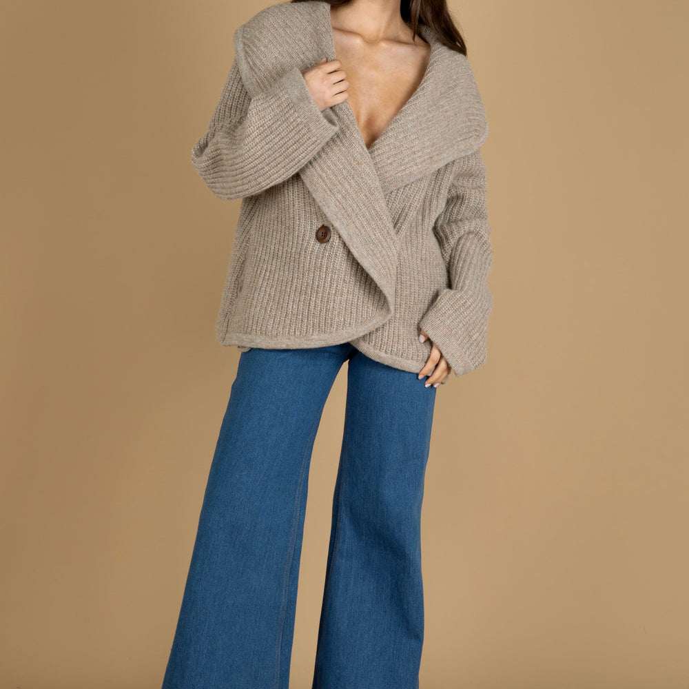 
                  
                    The Village Cardigan ~ Sand Marle
                  
                