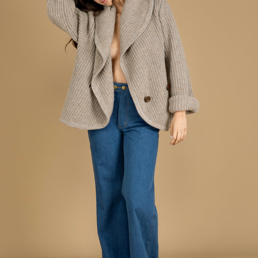 
                  
                    The Village Cardigan ~ Sand Marle
                  
                