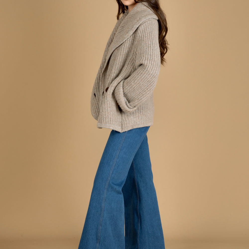 
                  
                    The Village Cardigan ~ Sand Marle
                  
                
