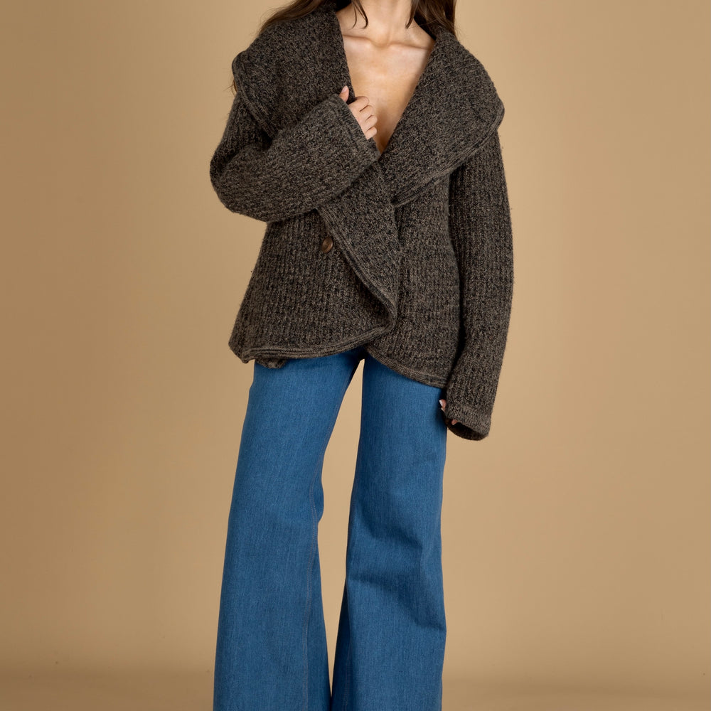 
                  
                    The Village Cardigan ~ Dark marle
                  
                