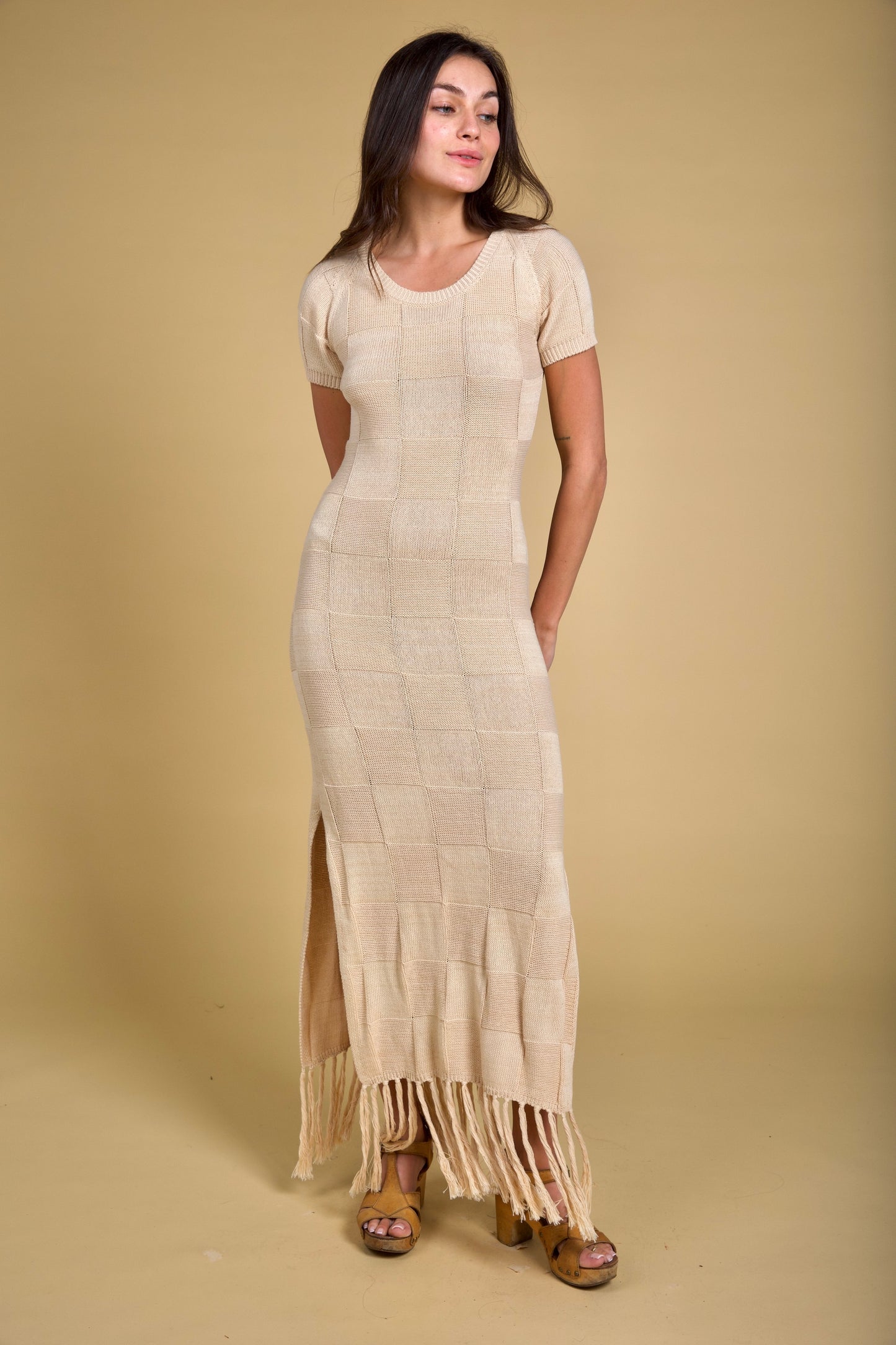 Sister Golden Hair Dress ~ Sand Golden Brown The Label Sister Golden Hair Dress ~ Sand Golden Brown The Label