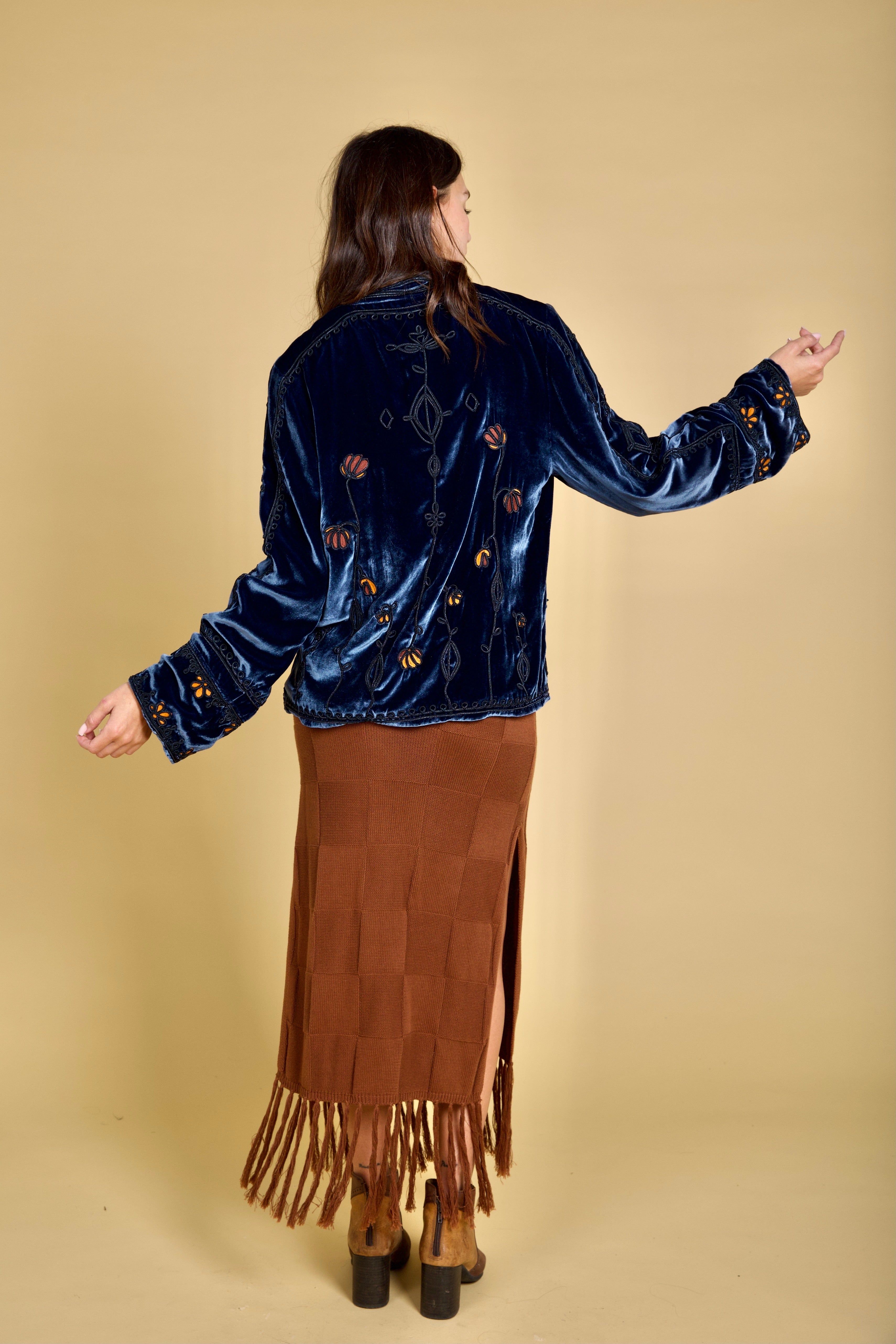 Midnight in the Garden Jacket ~ Navy blue / black – Golden Brown
