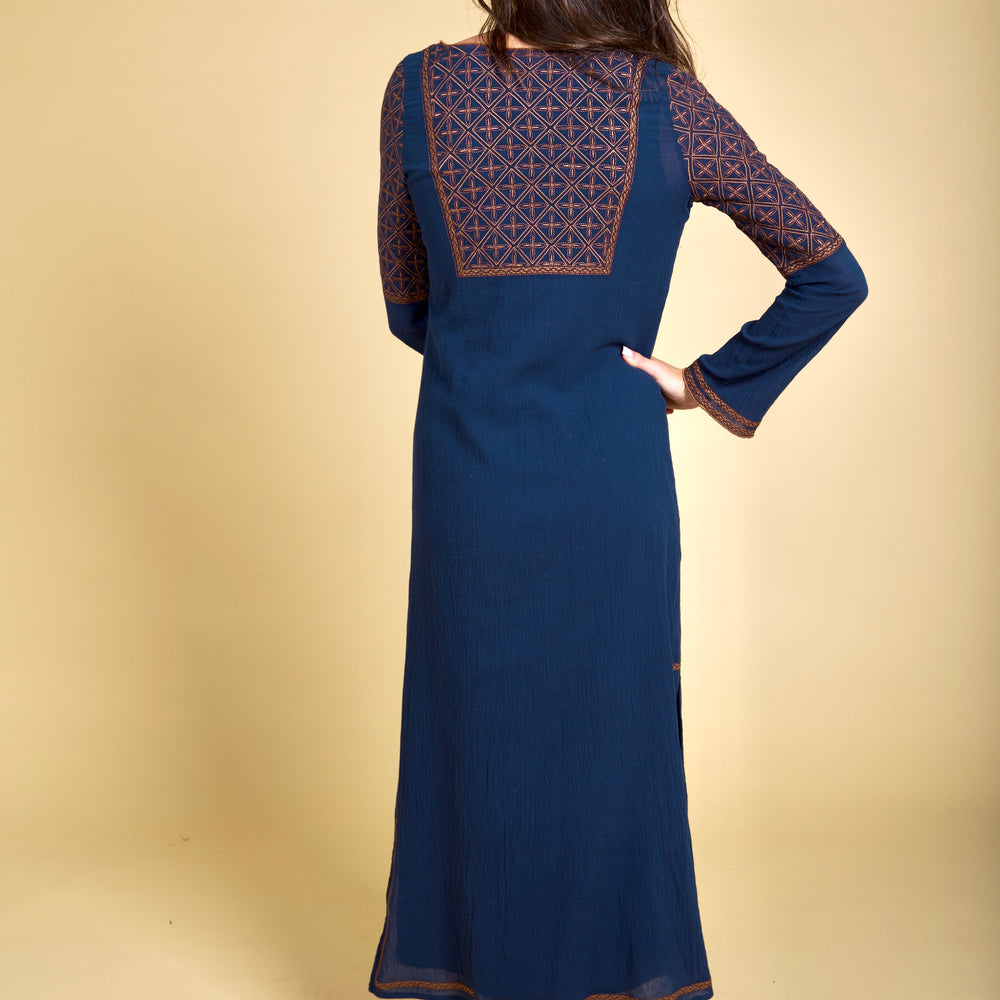 
                  
                    All the Golden Horses Kaftan ~ Midnight Blue
                  
                