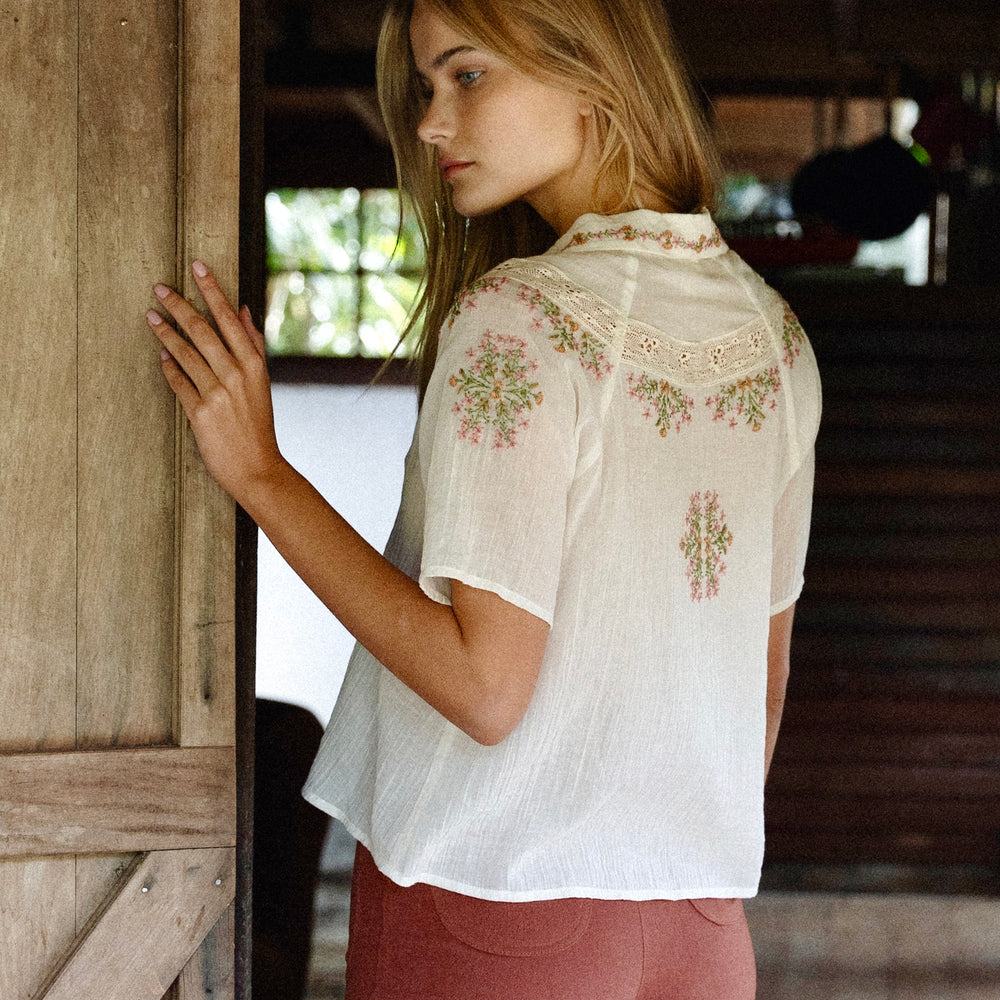 
                      
                        Gathering Of Flowers Blouse ~ Off white
                      
                    