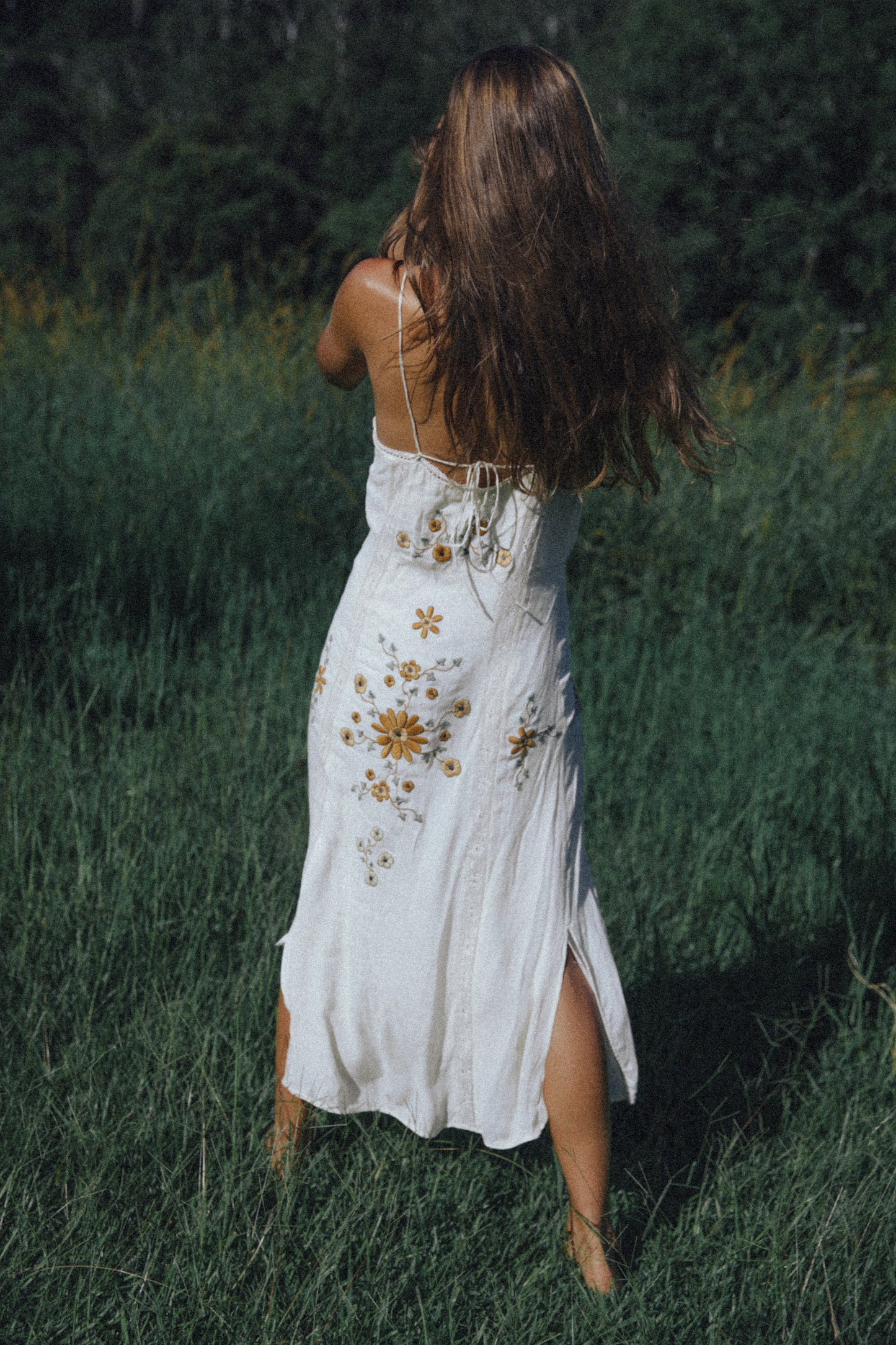 black eyed susan dress Vintage Black Eyed Susan Dress, Smocked Prairie High Neck, Size Small