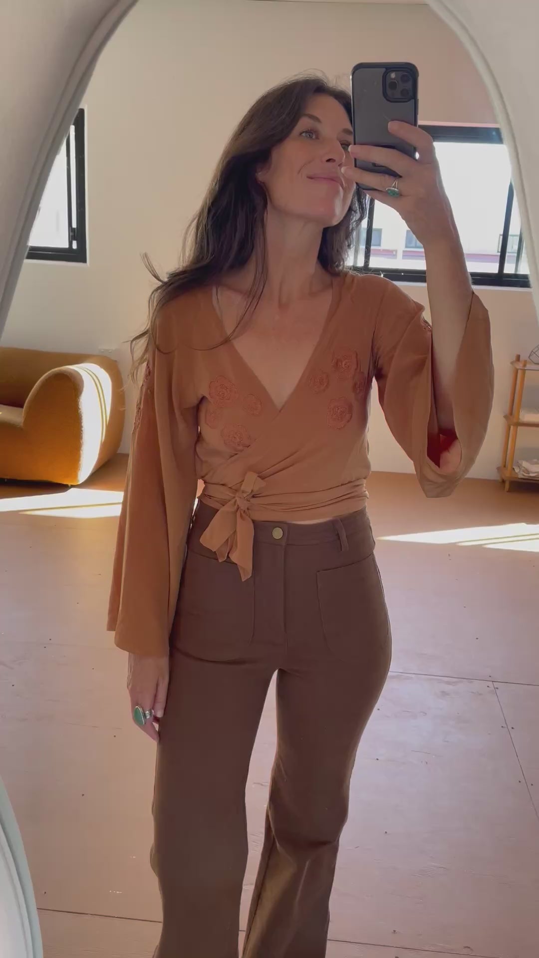 Mustang Silk Blouse ~ Whiskey